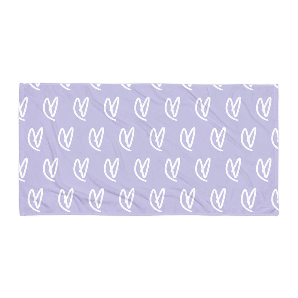 LIGHT PURPLE HEART BEACH TOWEL